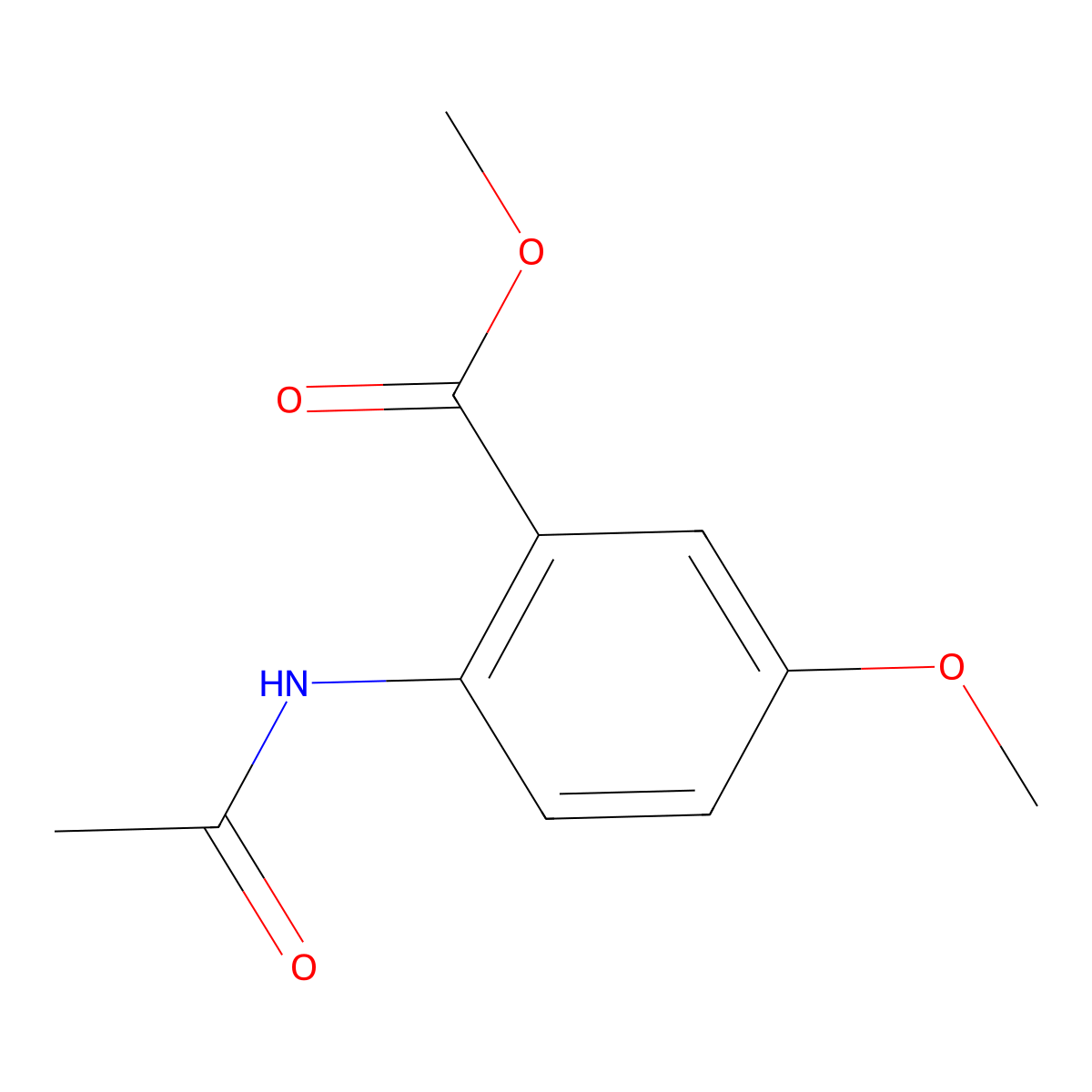 Methyl 2-acetamido-5-methoxybenzoate molecular structure, CAS 39495-36-8