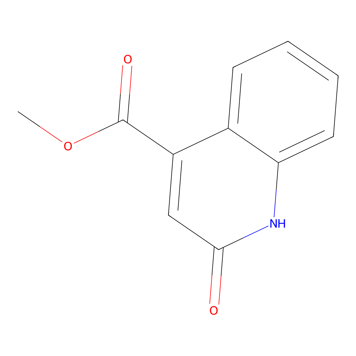 4-Quinolinecarboxylic acid, 1,2-dihydro-2-oxo-, methyl ester molecular structure, CAS 39497-01-3