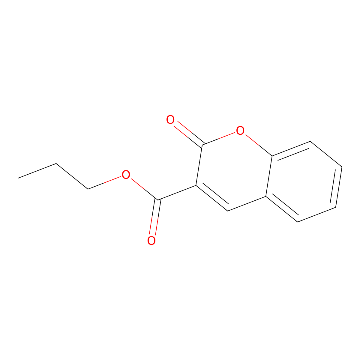 2H-1-Benzopyran-3-carboxylic acid, 2-oxo-, propyl ester molecular structure, CAS 39497-12-6