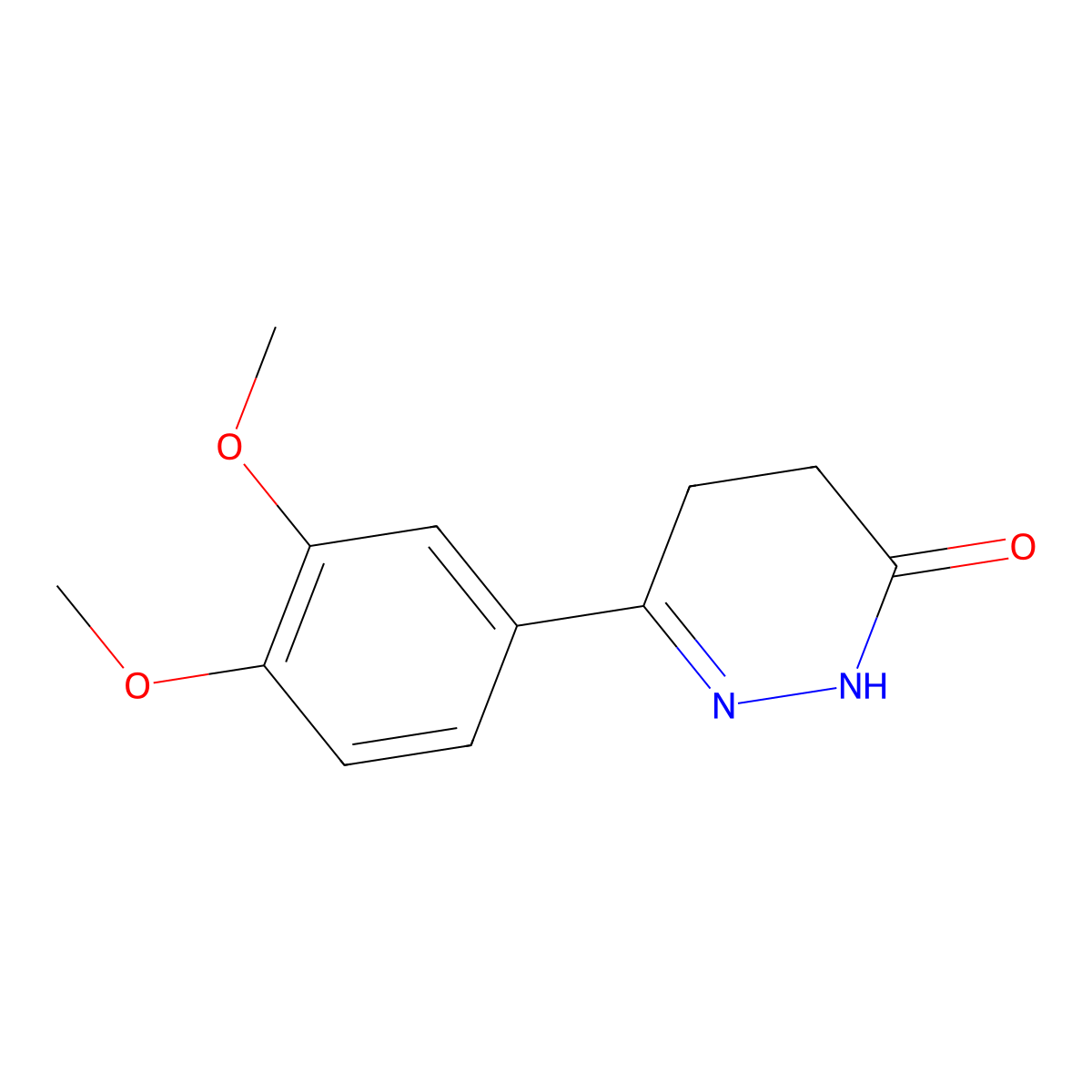 3-(3,4-dimethoxyphenyl)-4,5-dihydro-1H-pyridazin-6-one molecular structure, CAS 39499-66-6