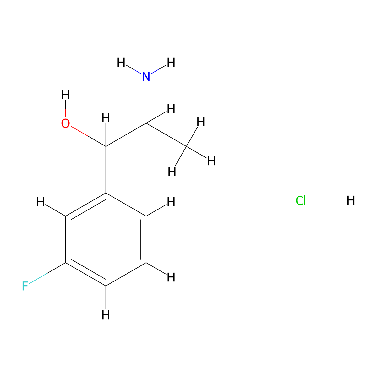 2-Amino-1-(3-fluorophenyl)propan-1-ol hydrochloride molecular structure, CAS 395-04-0