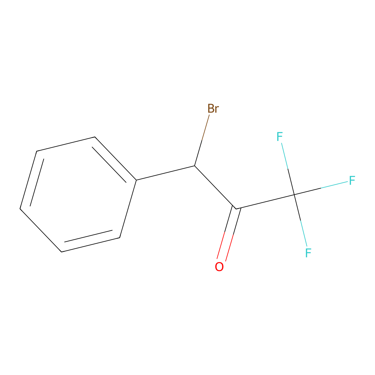 3-Bromo-1,1,1-trifluoro-3-phenylpropan-2-one molecular structure, CAS 395-15-3