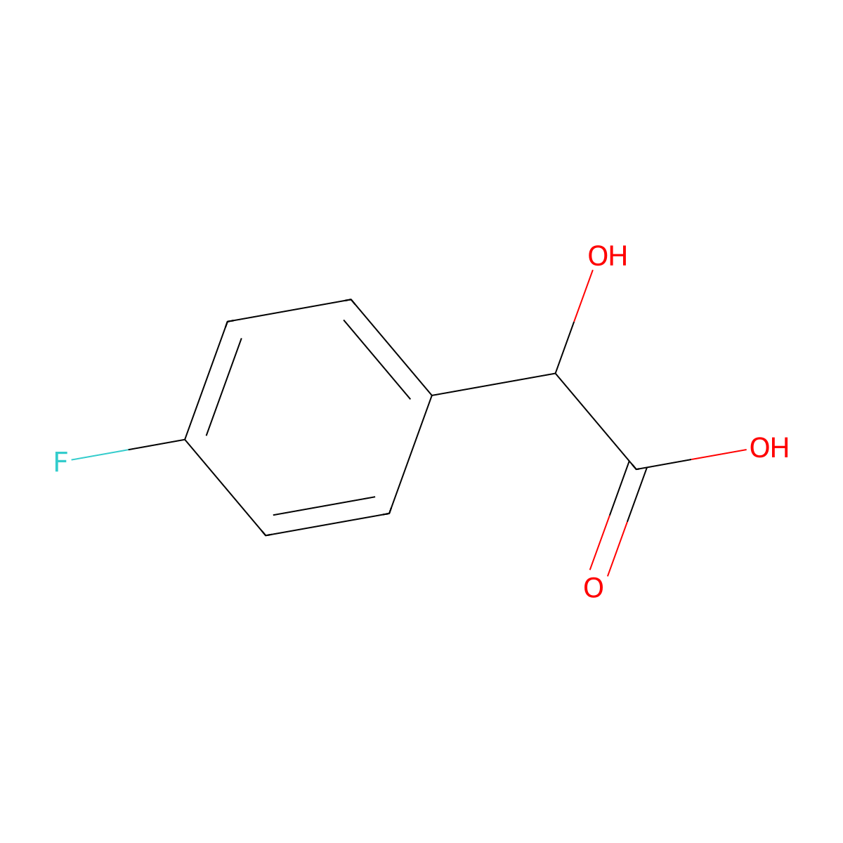 4-Fluoromandelic acid molecular structure, CAS 395-33-5