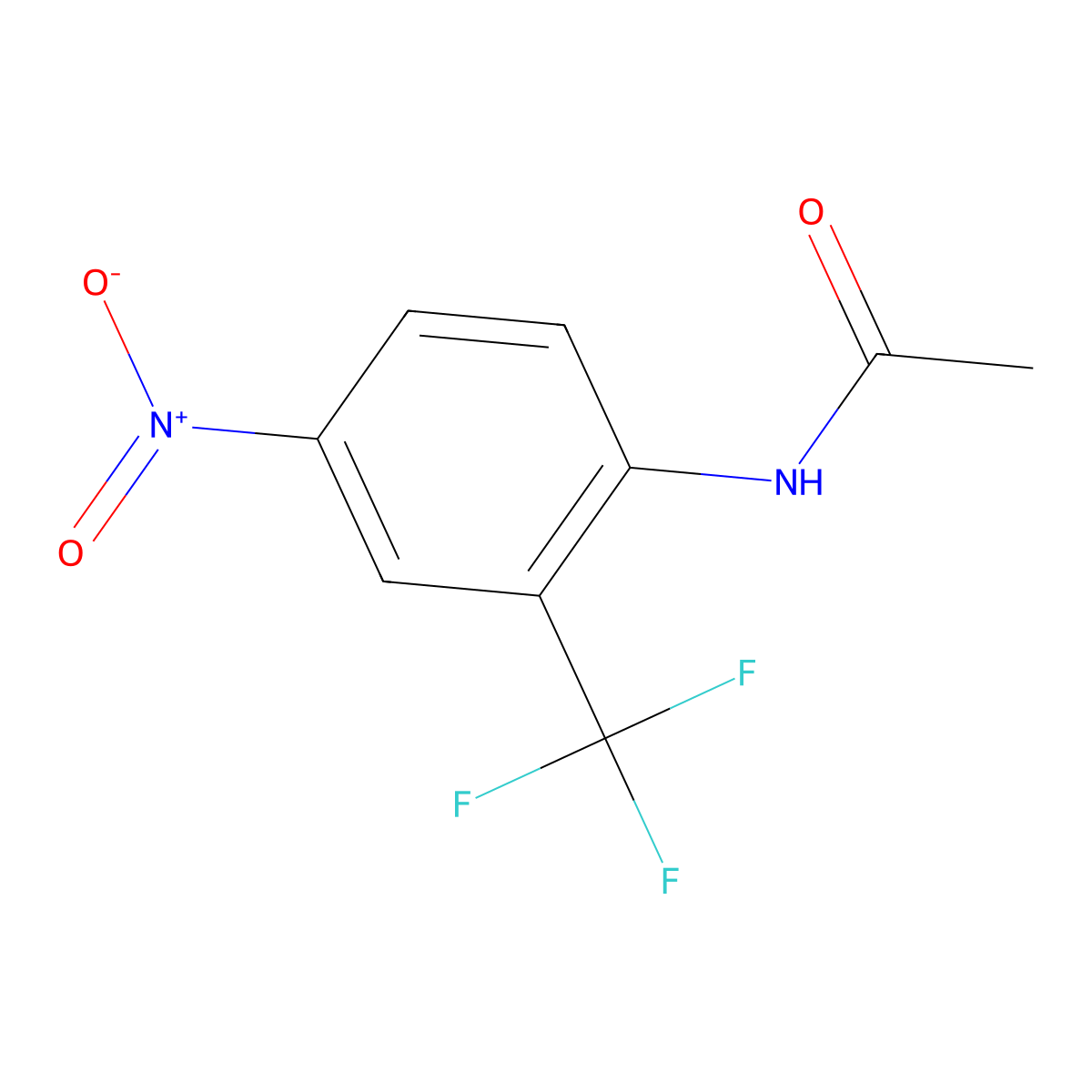 4'-Nitro-2'-(trifluoromethyl)acetanilide molecular structure, CAS 395-68-6