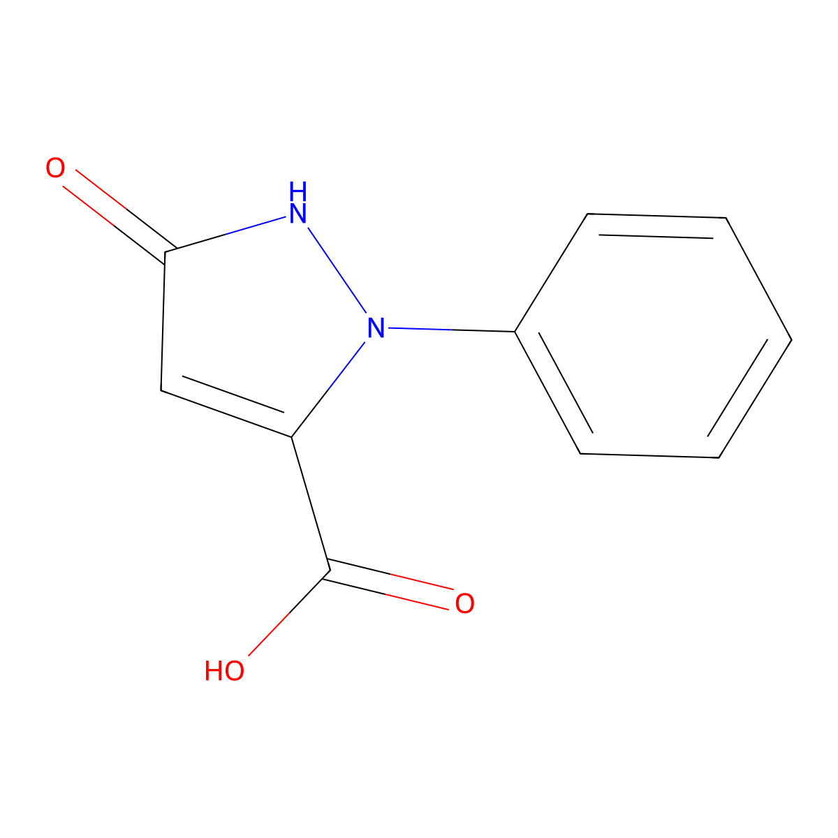 3-hydroxy-1-phenyl-1H-pyrazole-5-carboxylic acid molecular structure, CAS 3950-18-3