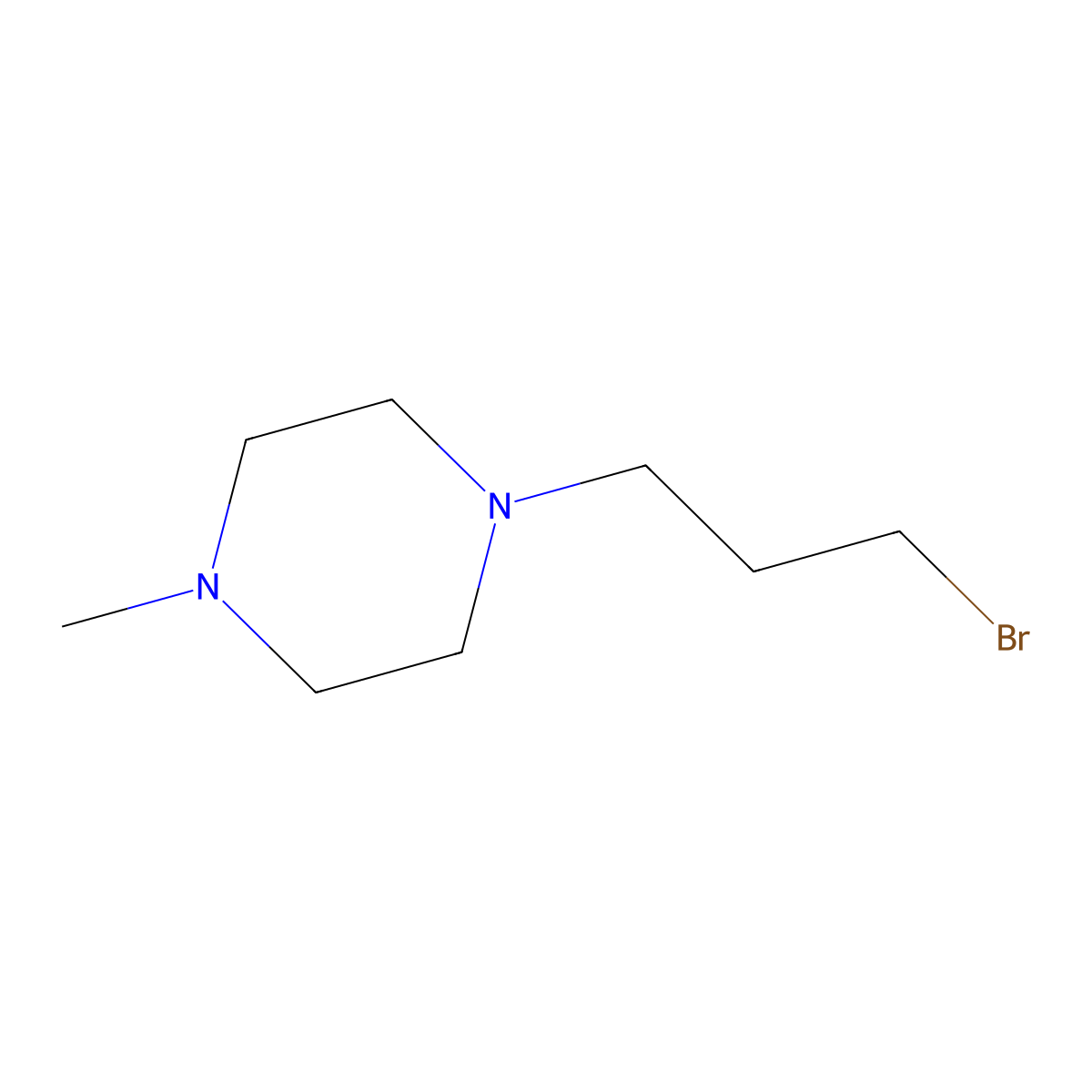 1-(3-Bromopropyl)-4-methylpiperazine molecular structure, CAS 39500-57-7