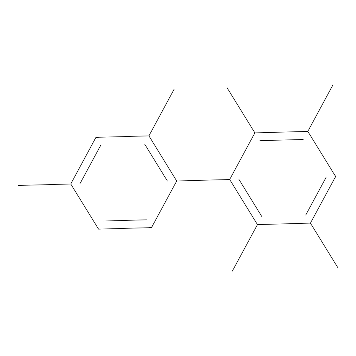 2,2',3,4',5,6-Hexamethyl-1,1'-biphenyl molecular structure, CAS 39502-85-7