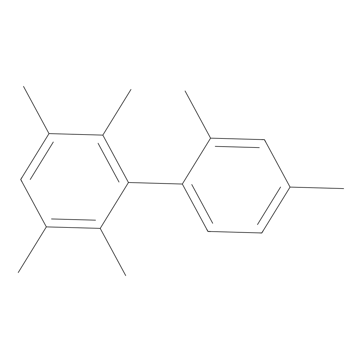 2,2',3,4',5,6-Hexamethyl-1,1'-biphenyl molecular structure, CAS 39502-85-7