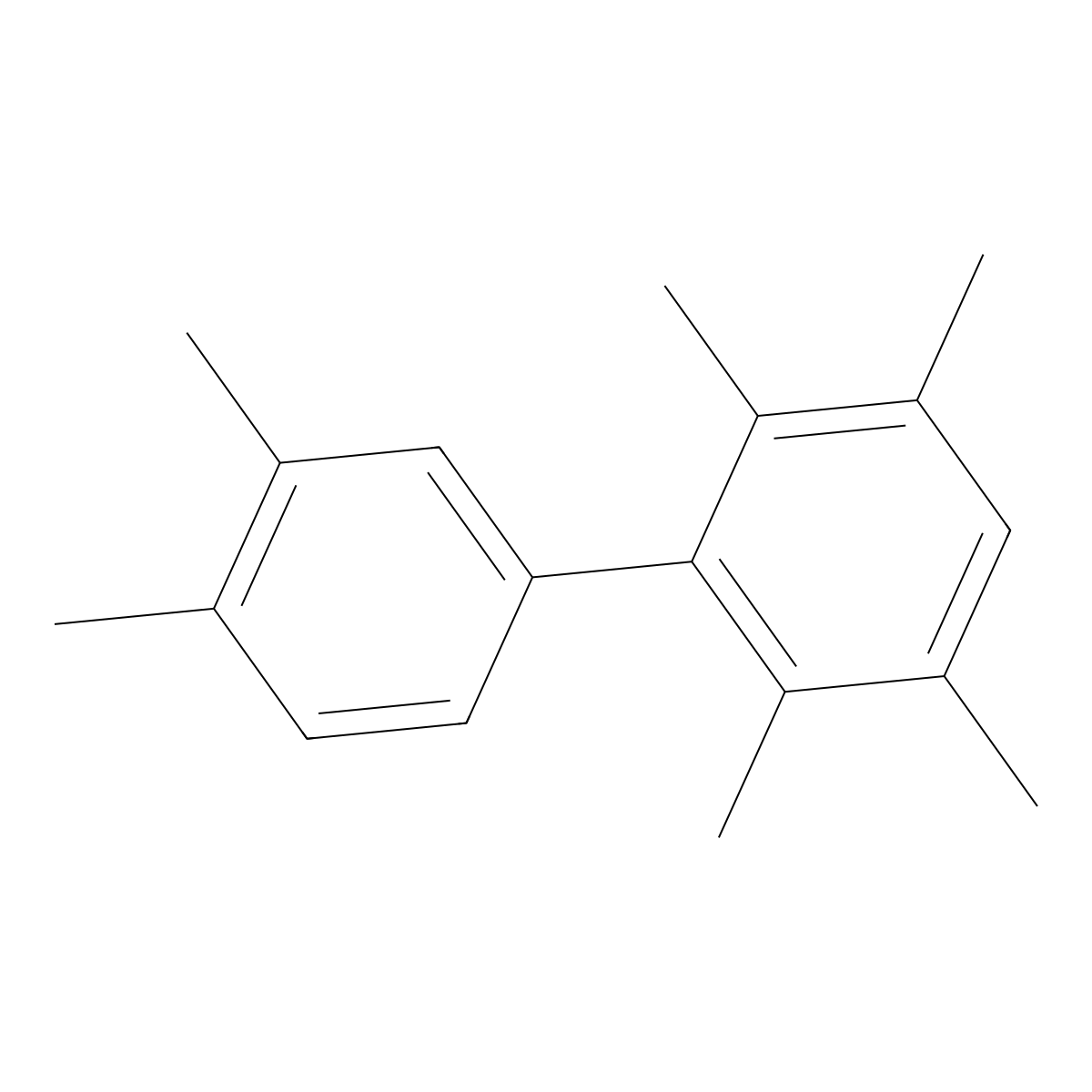 3-(3,4-Dimethylphenyl)-1,2,4,5-tetramethylbenzene molecular structure, CAS 39502-87-9