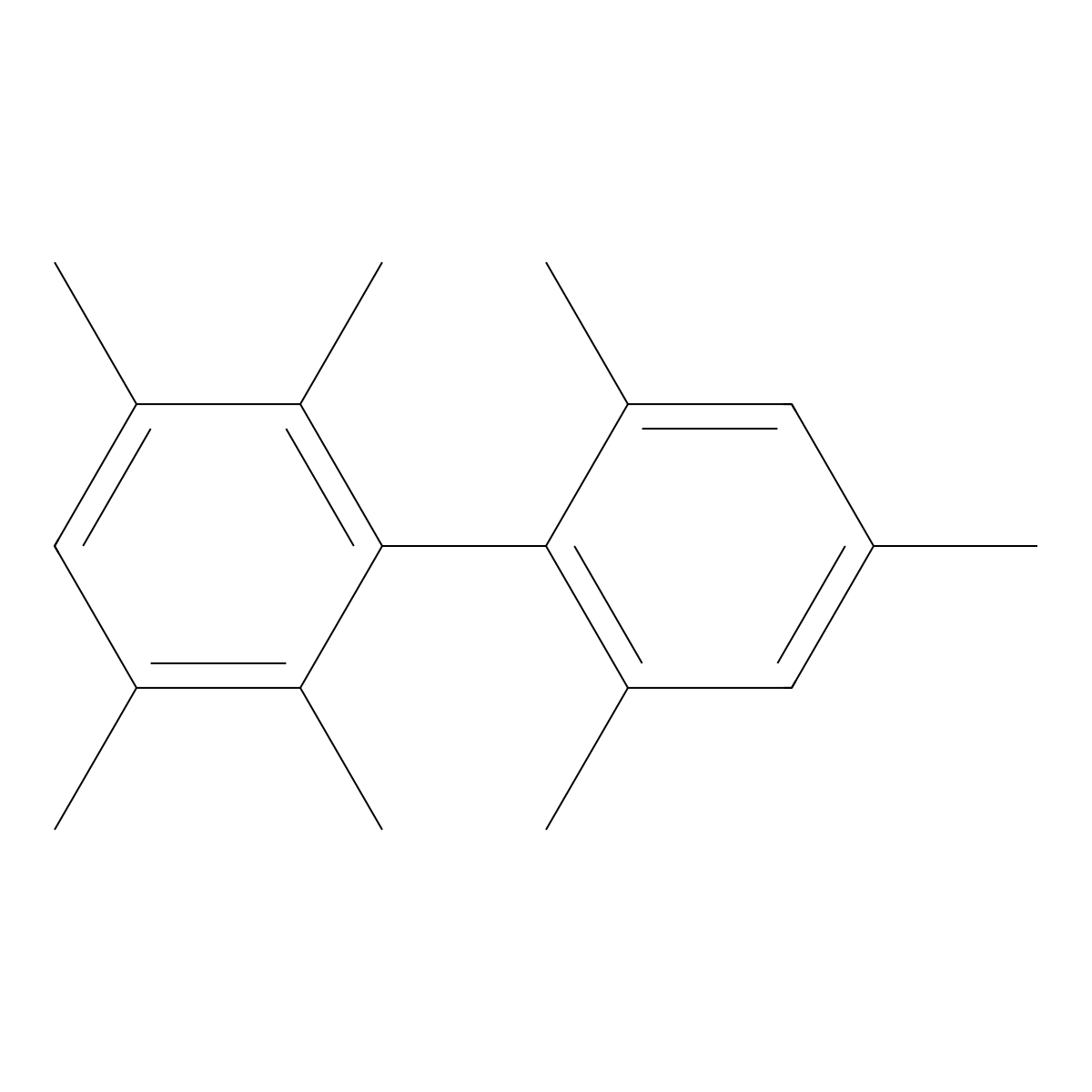 2,2',3,4',5,6,6'-Heptamethyl-1,1'-biphenyl molecular structure, CAS 39502-88-0