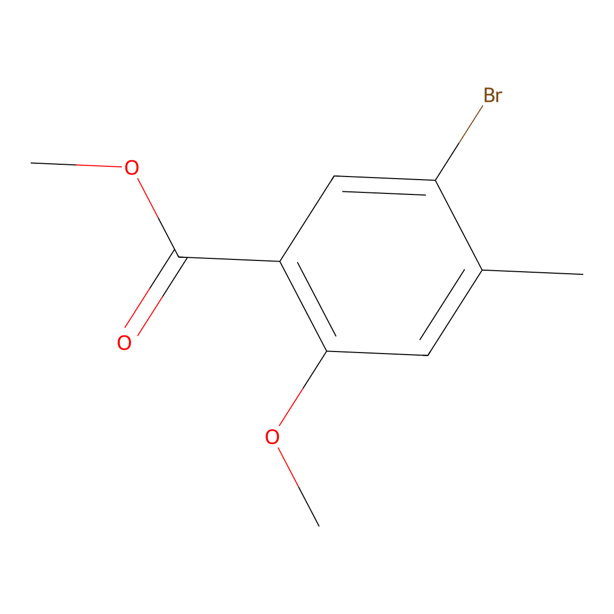 Methyl 5-bromo-2-methoxy-4-methylbenzoate molecular structure, CAS 39503-58-7