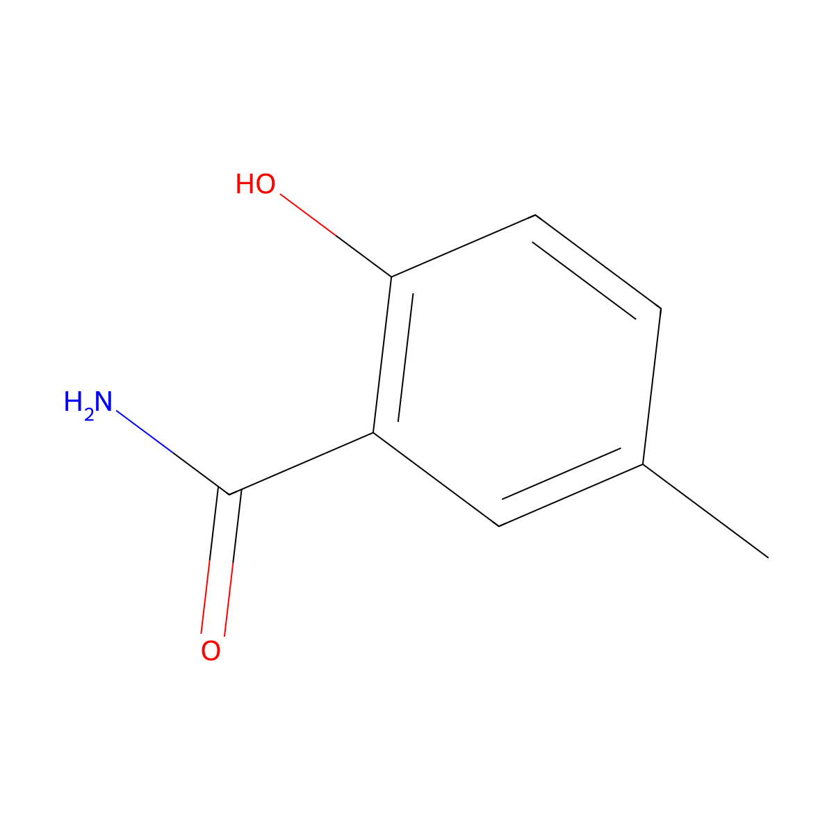 5-MethylSalicylamide molecular structure, CAS 39506-61-1