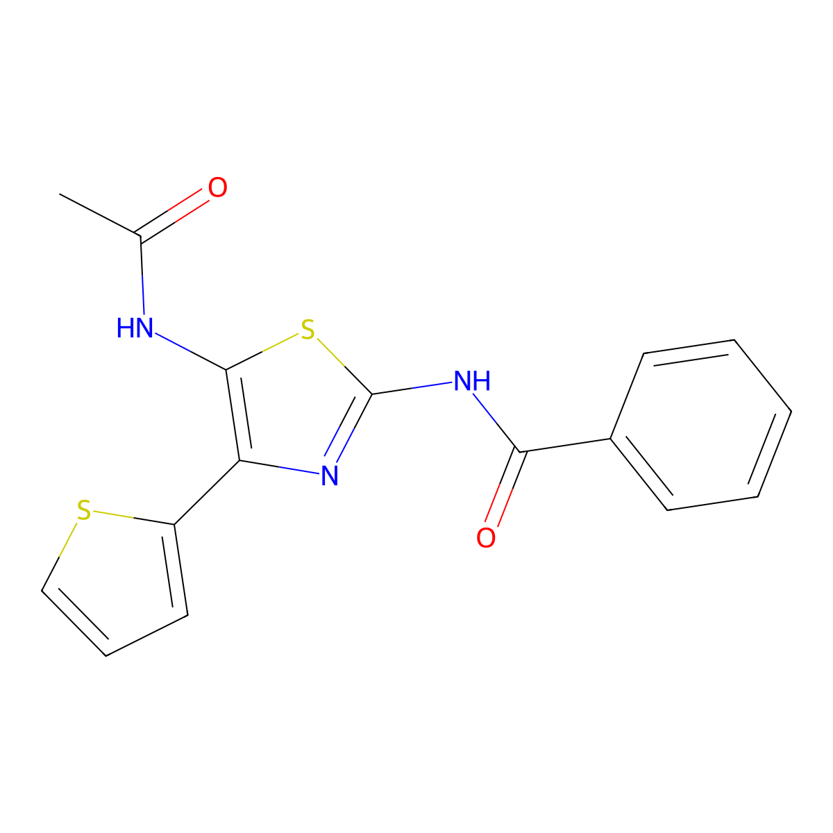 N-(5-Acetylamino-4-thiophen-2-yl-thiazol-2-yl)-benzamide molecular structure, CAS 395064-97-8