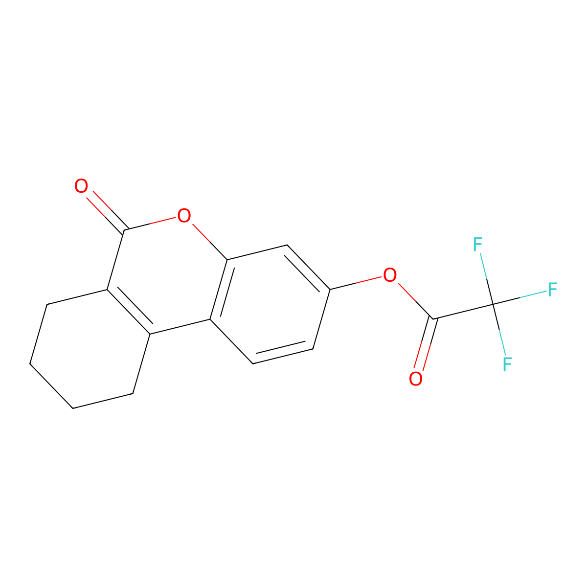 6-oxo-7,8,9,10-tetrahydro-6H-benzo[c]chromen-3-yl trifluoroacetate molecular structure, CAS 395067-54-6