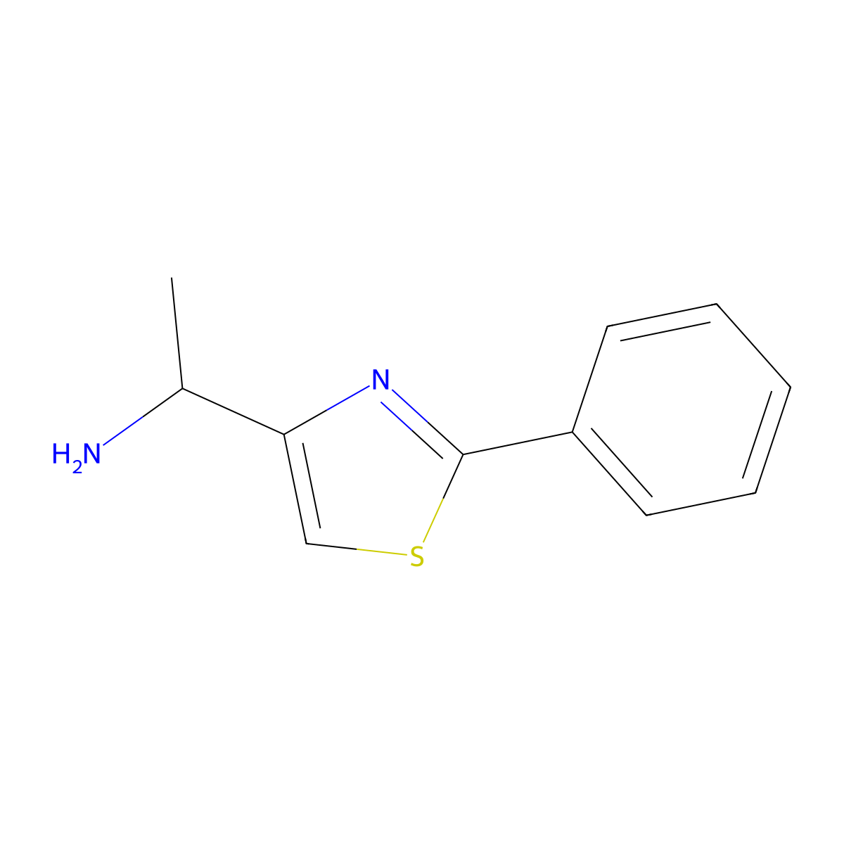 1-(2-Phenyl-1,3-thiazol-4-yl)ethan-1-amine molecular structure, CAS 395070-20-9