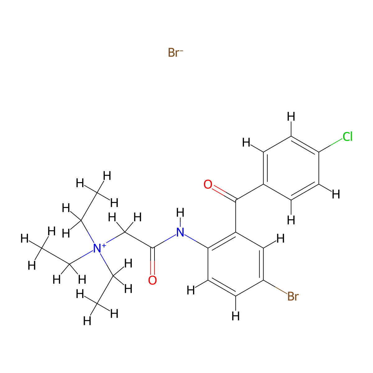 2-((4-bromo-2-(4-chlorobenzoyl)phenyl)amino)-N,N,N-triethyl-2-oxoethanaminium bromide molecular structure, CAS 395071-47-3