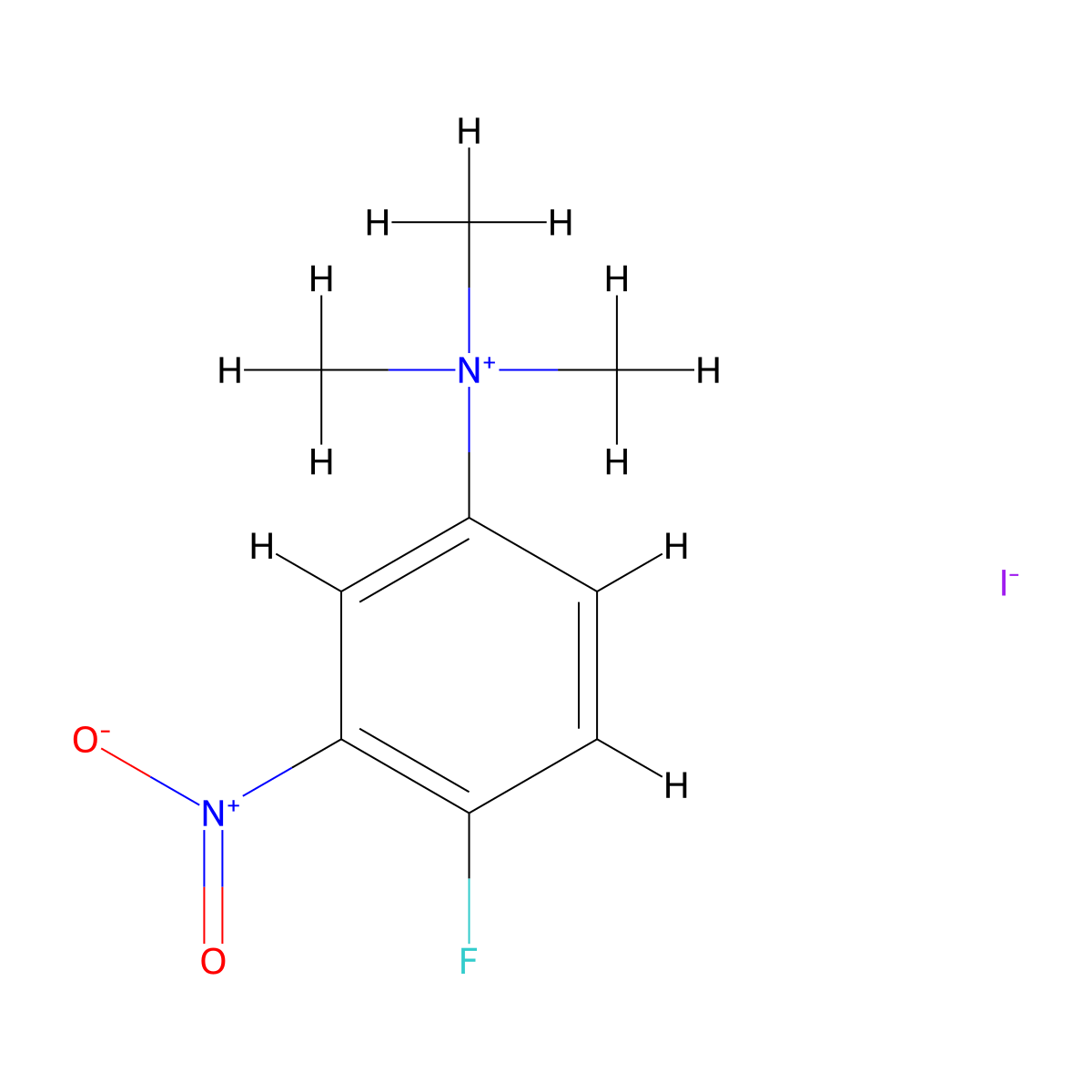 Benzenaminium, 4-fluoro-N,N,N-trimethyl-3-nitro-, iodide (1:1) molecular structure, CAS 39508-27-5
