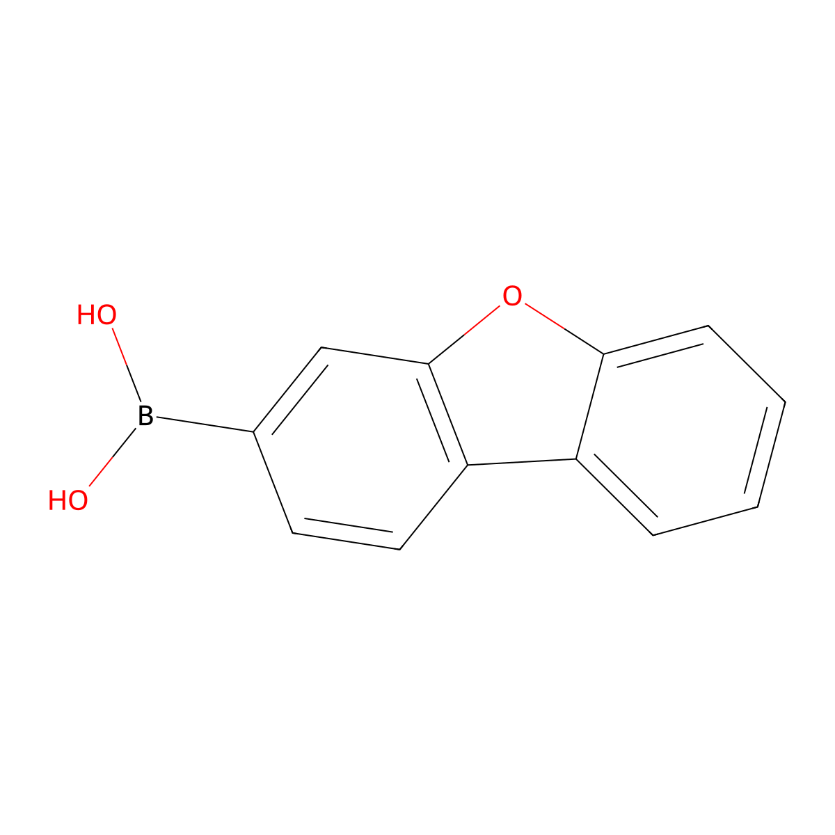 Dibenzo[b,d]furan-3-ylboronic acid molecular structure, CAS 395087-89-5