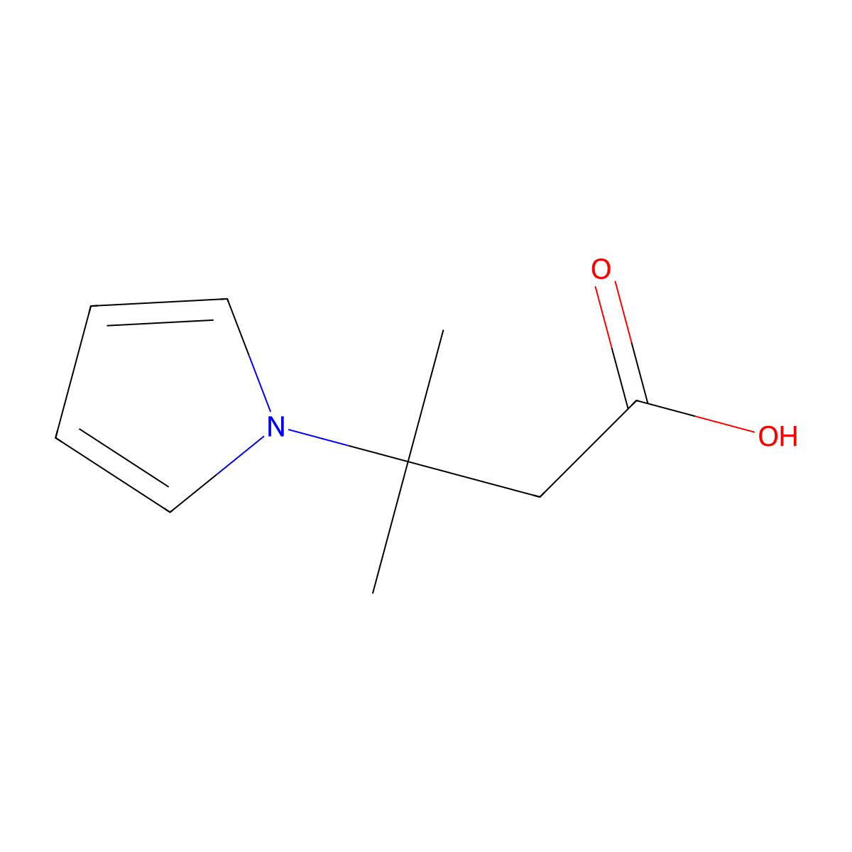 3-Methyl-3-(1H-pyrrol-1-yl)butanoic acid molecular structure, CAS 395090-68-3