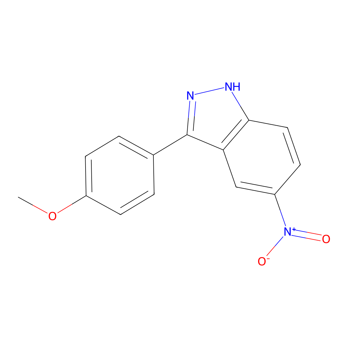 3-(4-methoxyphenyl)-5-nitro-1H-indazole molecular structure, CAS 395099-28-2