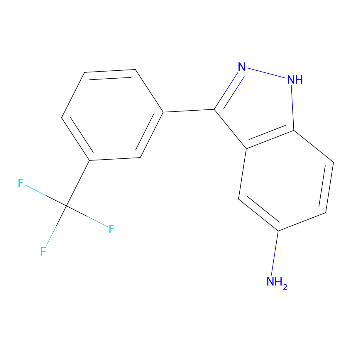 3-(3-(trifluoromethyl)phenyl)-1H-indazol-5-amine molecular structure, CAS 395099-47-5