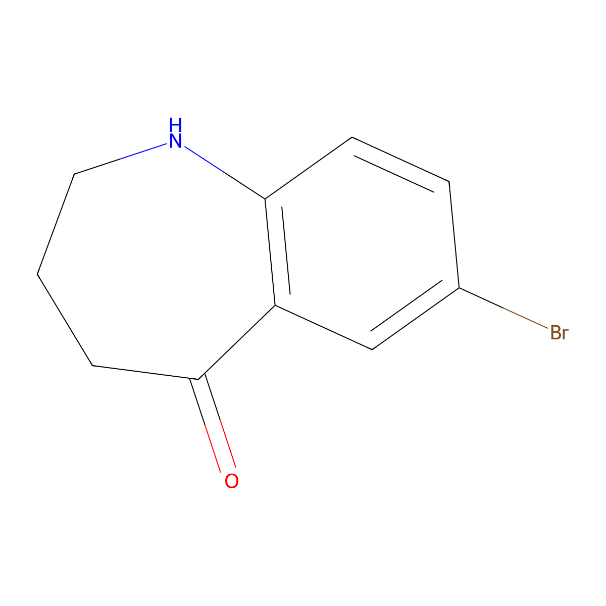 7-Bromo-1,2,3,4-tetrahydro-5H-1-benzazepin-5-one molecular structure, CAS 3951-89-1