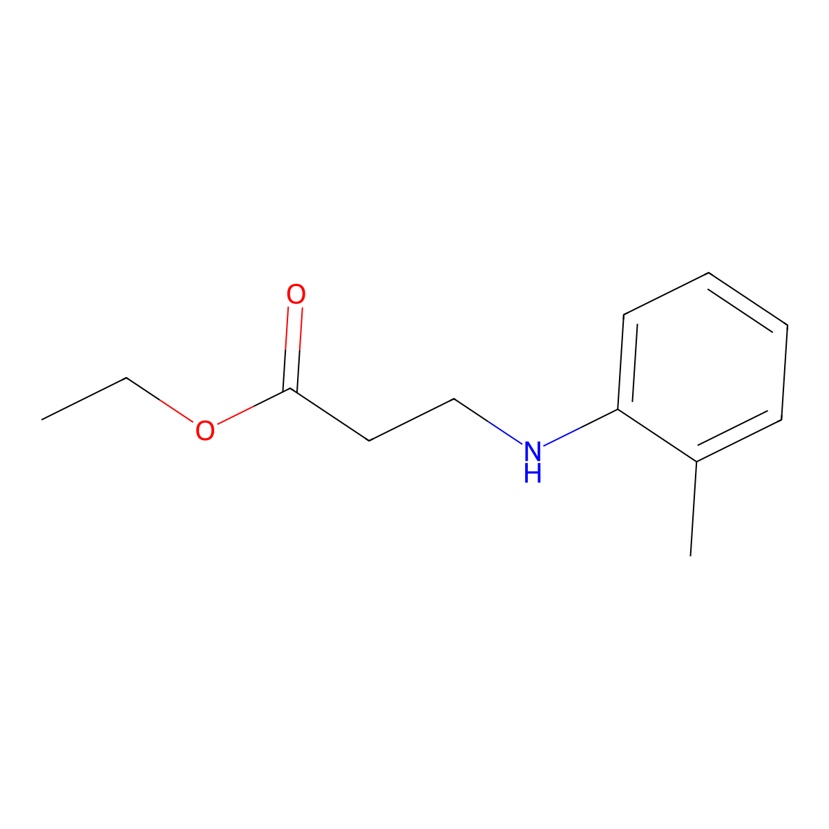Ethyl 3-[(2-methylphenyl)amino]propanoate molecular structure, CAS 3951-92-6