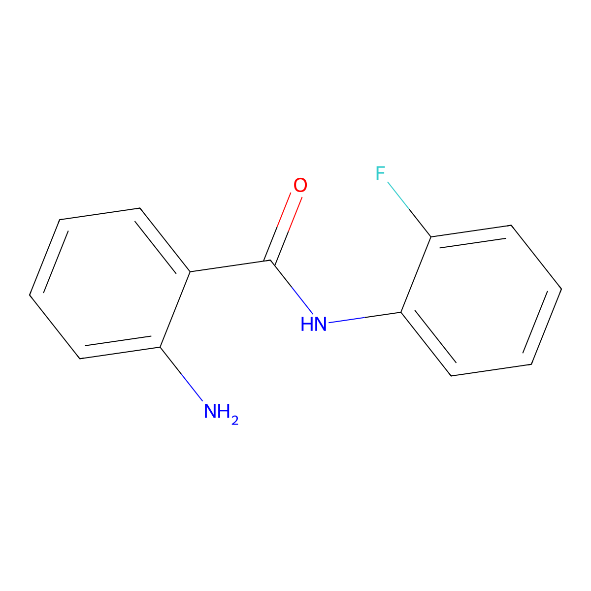 2-amino-N-(2-fluorophenyl)benzamide molecular structure, CAS 39511-95-0