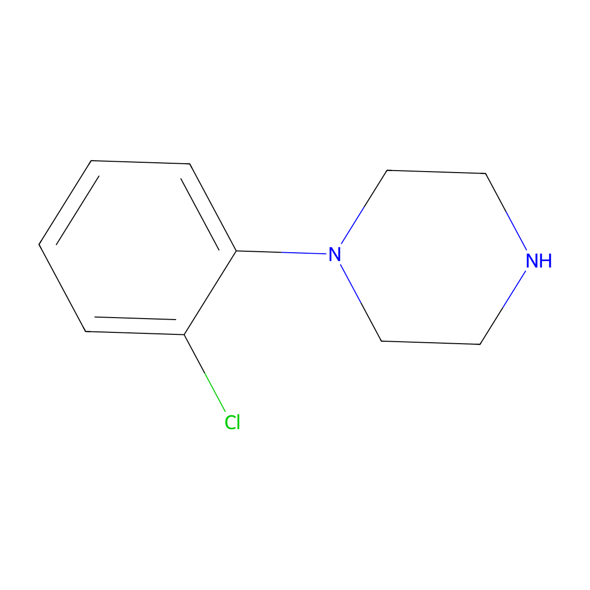 1-(2-Chlorophenyl)piperazine molecular structure, CAS 39512-50-0