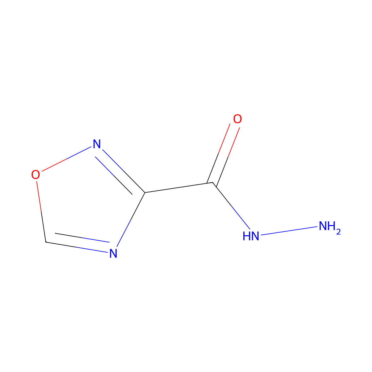 1,2,4-Oxadiazole-3-carbohydrazide molecular structure, CAS 39512-60-2