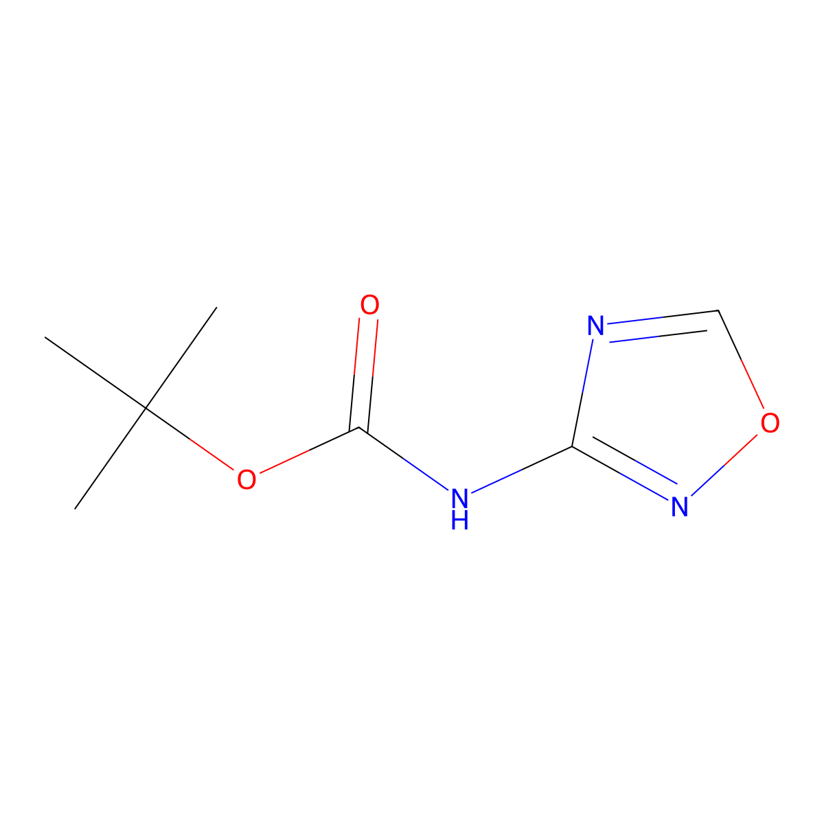 tert-butyl N-(1,2,4-oxadiazol-3-yl)carbamate molecular structure, CAS 39512-63-5