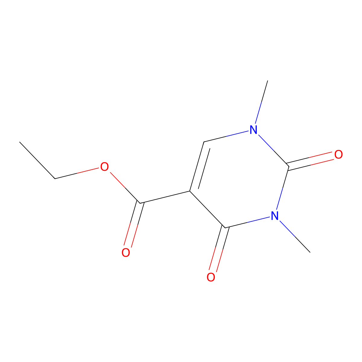 Ethyl 1,3-dimethyl-2,4-dioxo-1,2,3,4-tetrahydropyrimidine-5-carboxylate molecular structure, CAS 39513-47-8