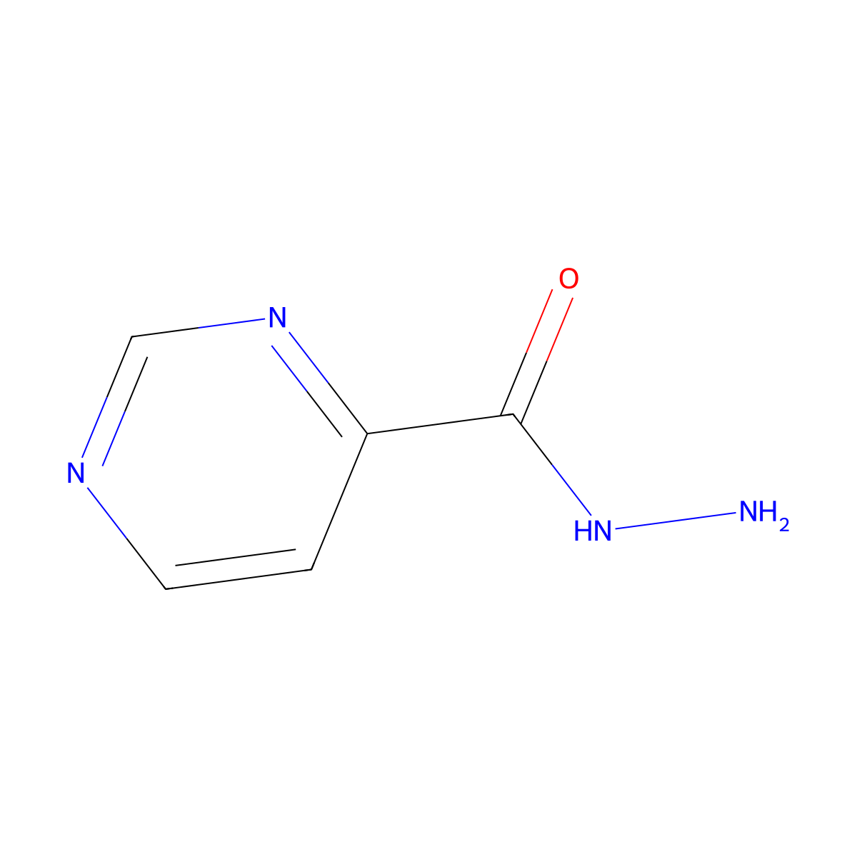 Pyrimidine-4-carbohydrazide molecular structure, CAS 39513-54-7