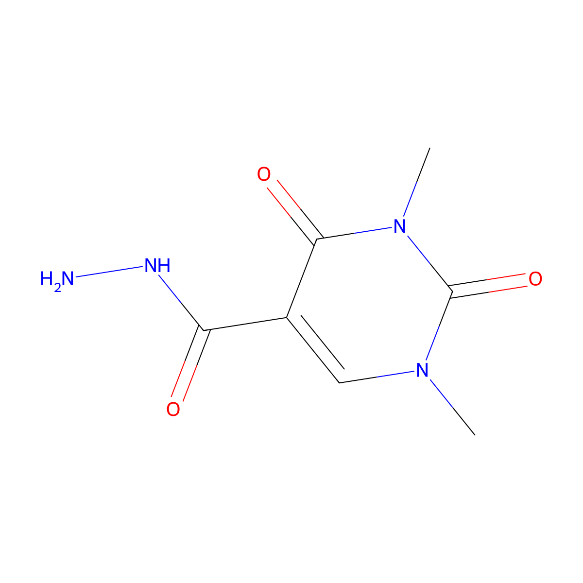 1,3-Dimethyl-2,4-dioxopyrimidine-5-carbohydrazide molecular structure, CAS 39513-55-8