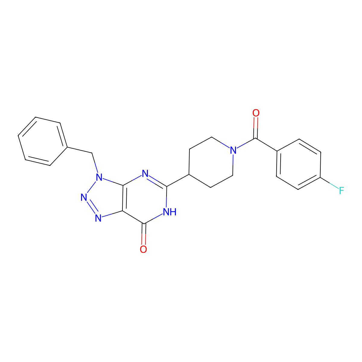 3-benzyl-5-[1-(4-fluorobenzoyl)piperidin-4-yl]-6H-triazolo[4,5-d]pyrimidin-7-one molecular structure, CAS 3952-04-3