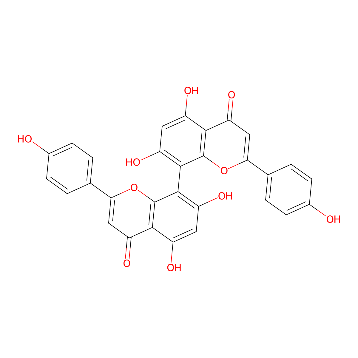 Cupressuflavone molecular structure, CAS 3952-18-9