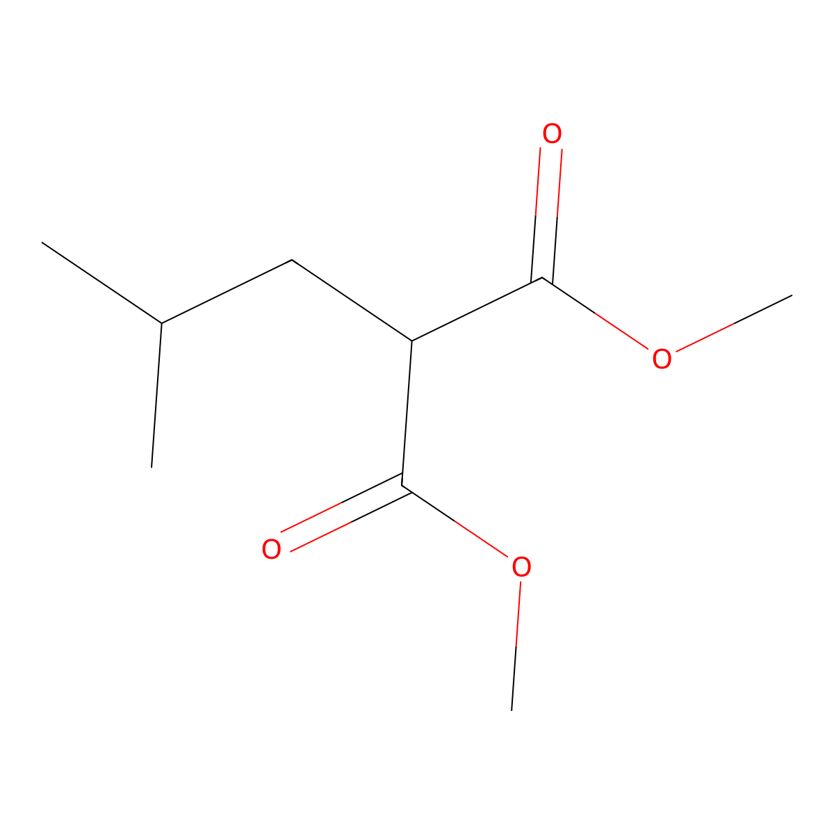 Dimethyl isobutylmalonate molecular structure, CAS 39520-24-6