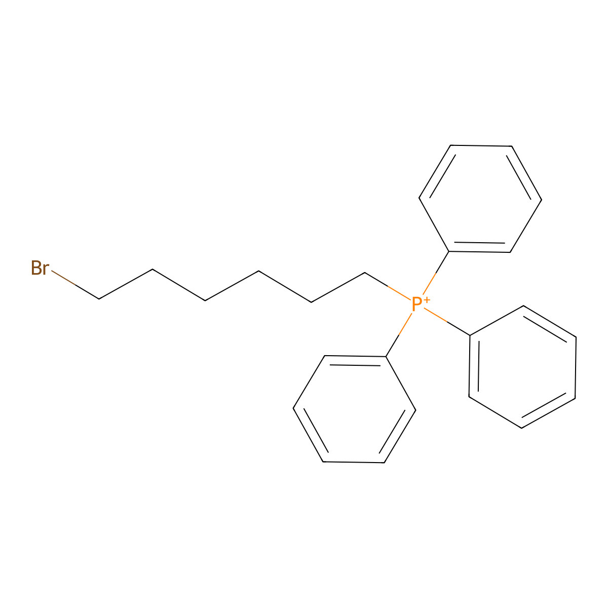 Bromohexyltriphenylphosphorane molecular structure, CAS 39521-32-9