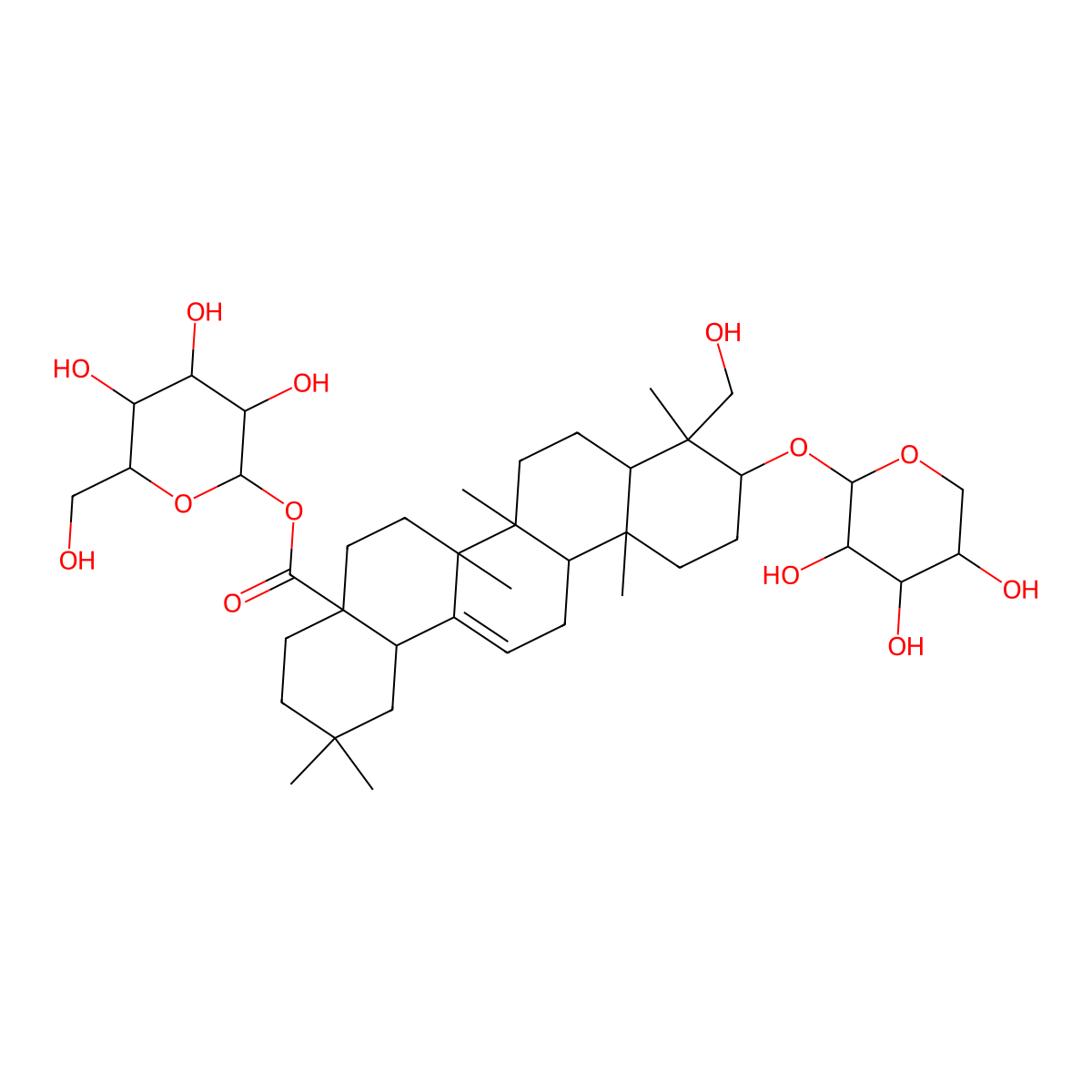 3-Ara-28-Glu Hederagenin molecular structure, CAS 39524-13-5