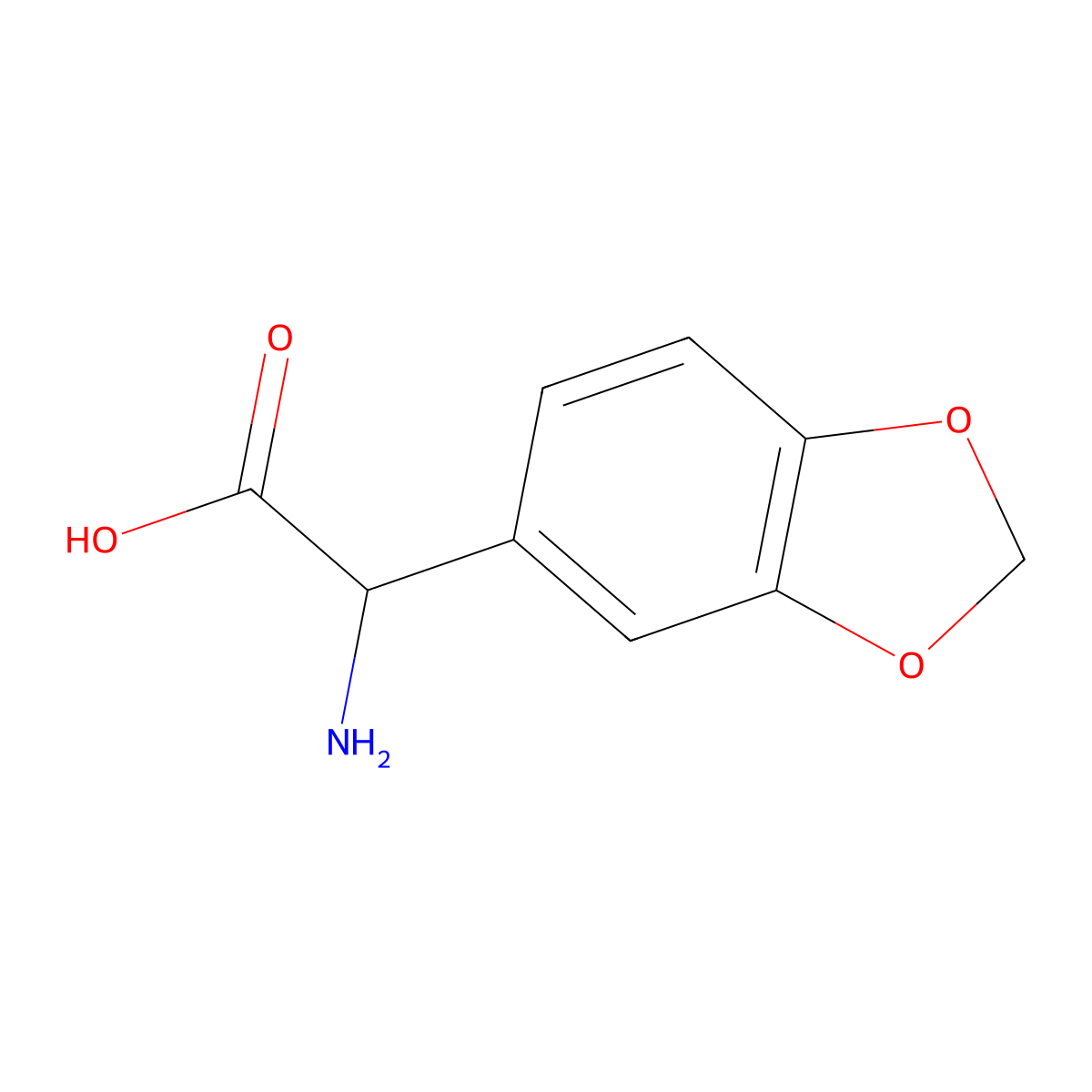 2-Amino-2-(benzo[d][1,3]dioxol-5-yl)acetic acid molecular structure, CAS 39533-43-2