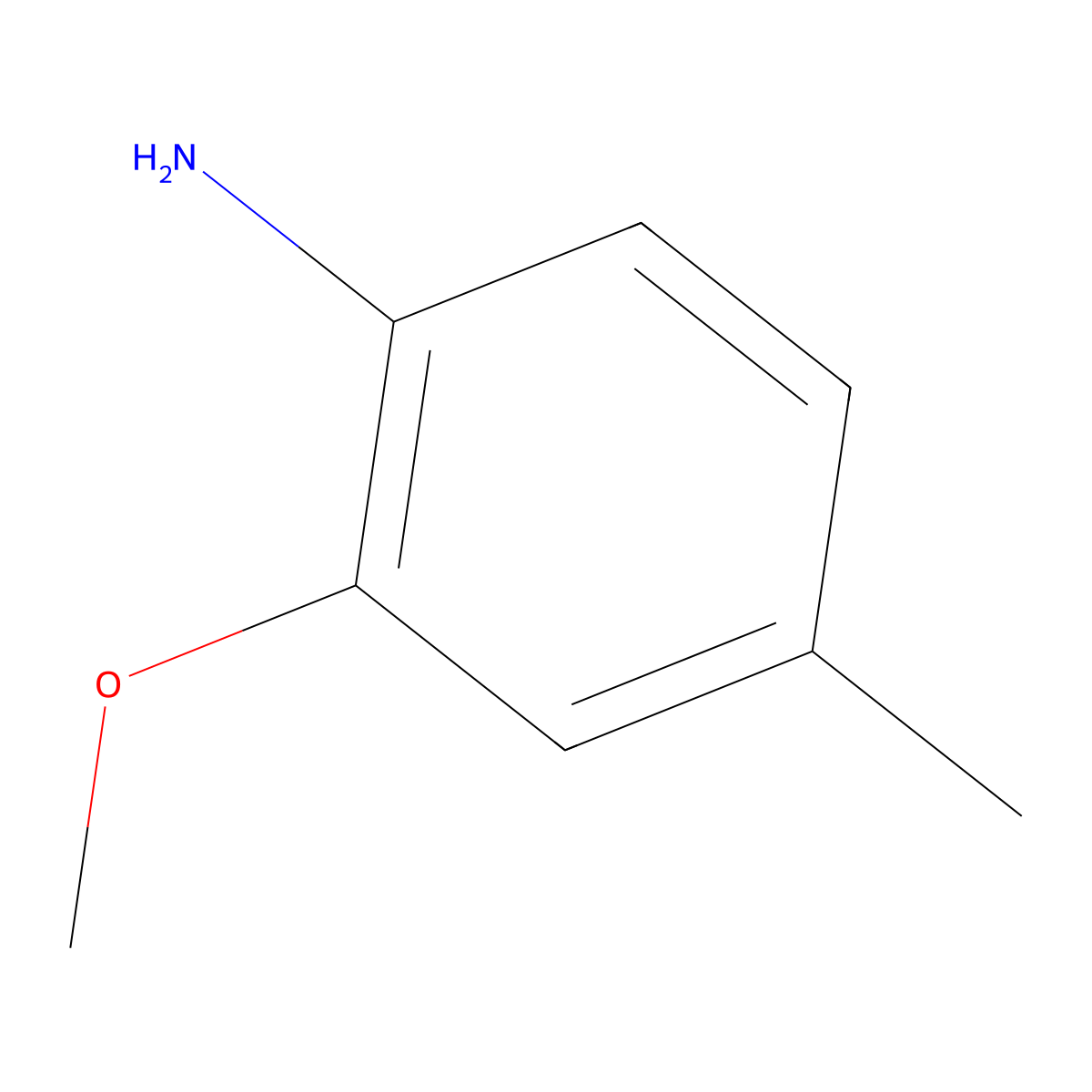 2-Methoxy-p-toluidine molecular structure, CAS 39538-68-6