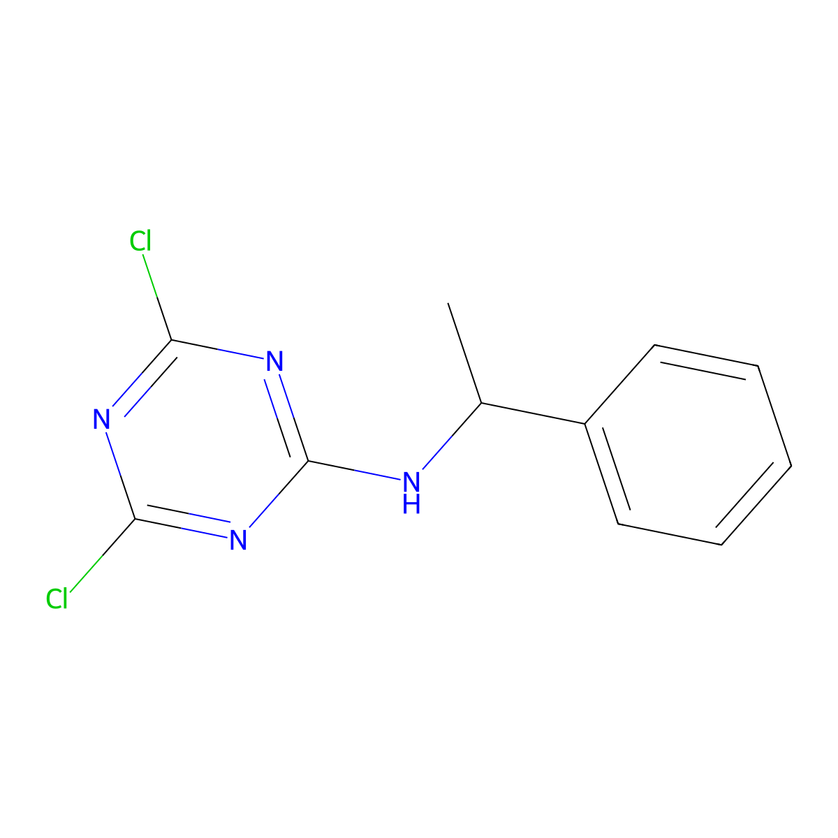 4,6-Dichloro-N2-[(1S)-1-phenylethyl]-1,3,5-triazine-2-amine molecular structure, CAS 39541-35-0