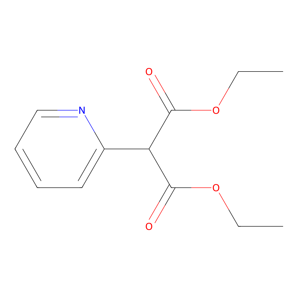 Diethyl (pyridin-2-yl)propanedioate molecular structure, CAS 39541-69-0