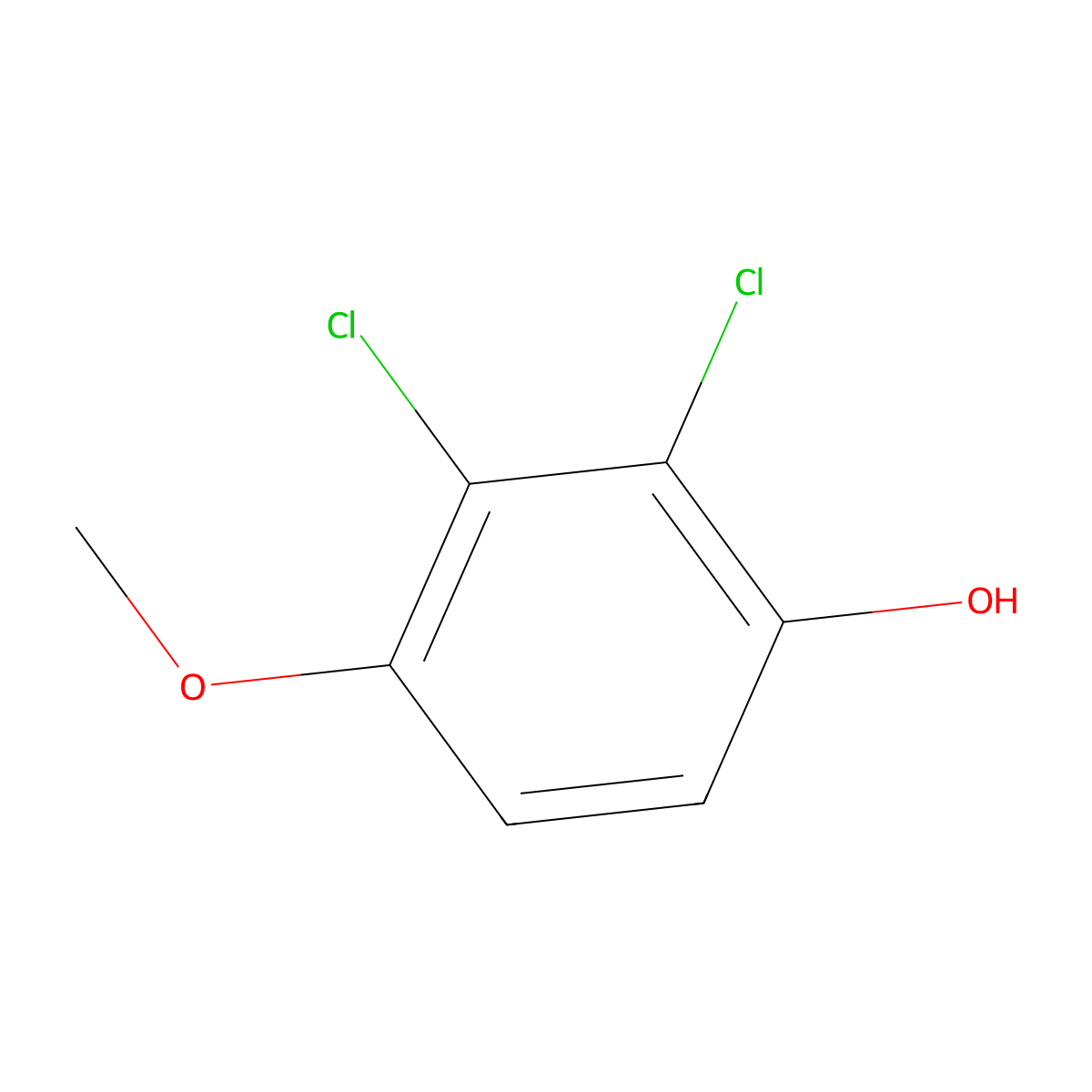 2,3-Dichloro-4-methoxyphenol molecular structure, CAS 39542-65-9
