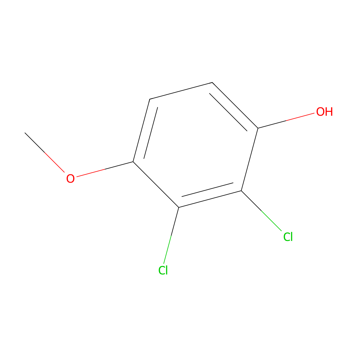 2,3-Dichloro-4-methoxyphenol molecular structure, CAS 39542-65-9