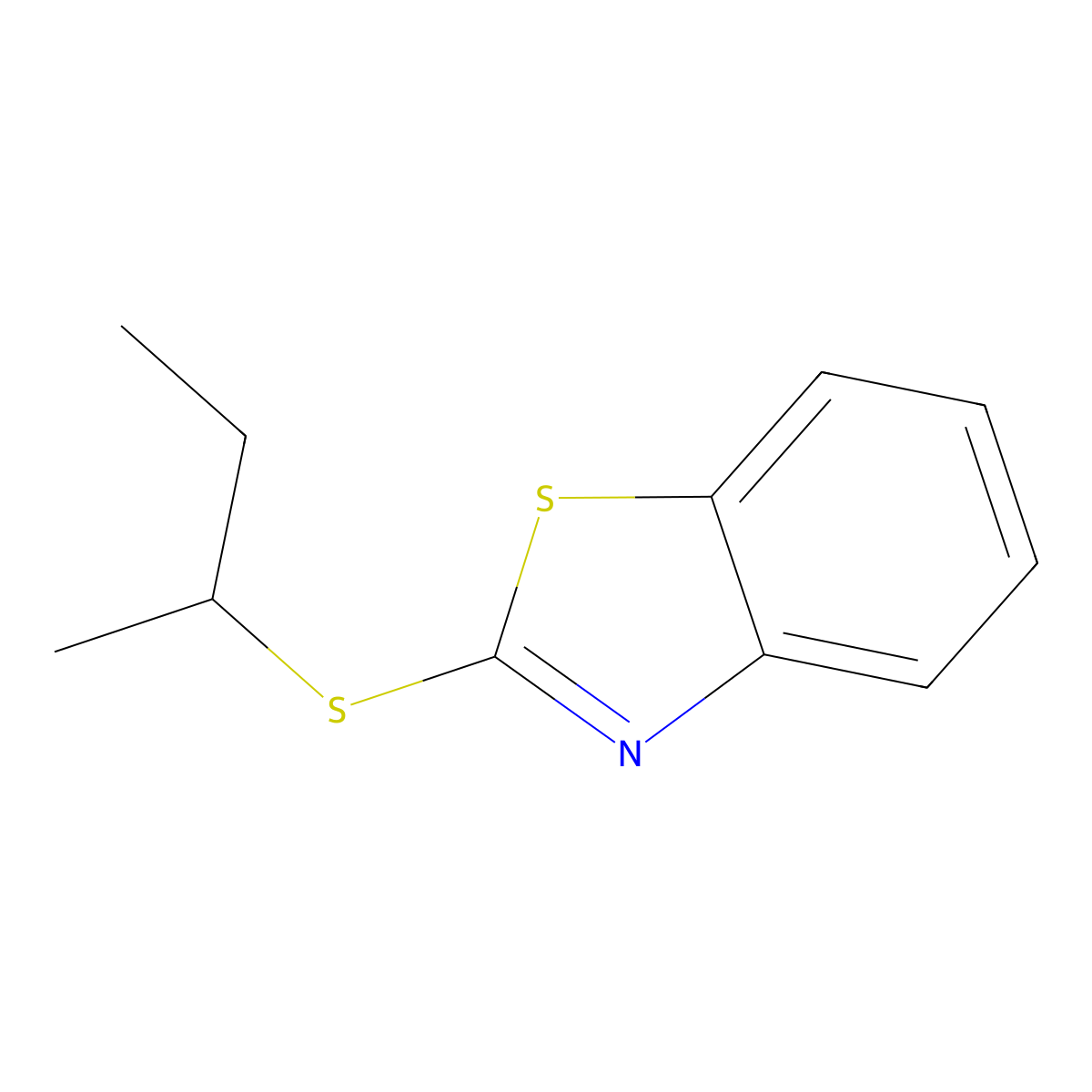 2-Sec-butylsulfanyl-benzothiazole molecular structure, CAS 39543-14-1