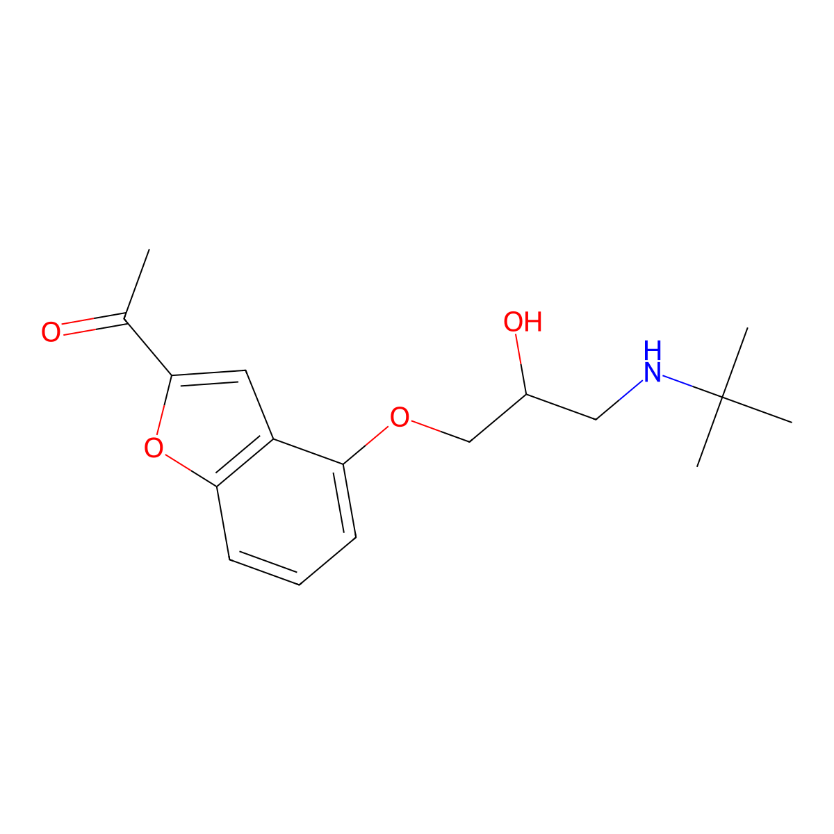Ketone, 4-(3-(tert-butylamino)-2-hydroxypropoxy)-2-benzofuranyl methyl molecular structure, CAS 39543-84-5