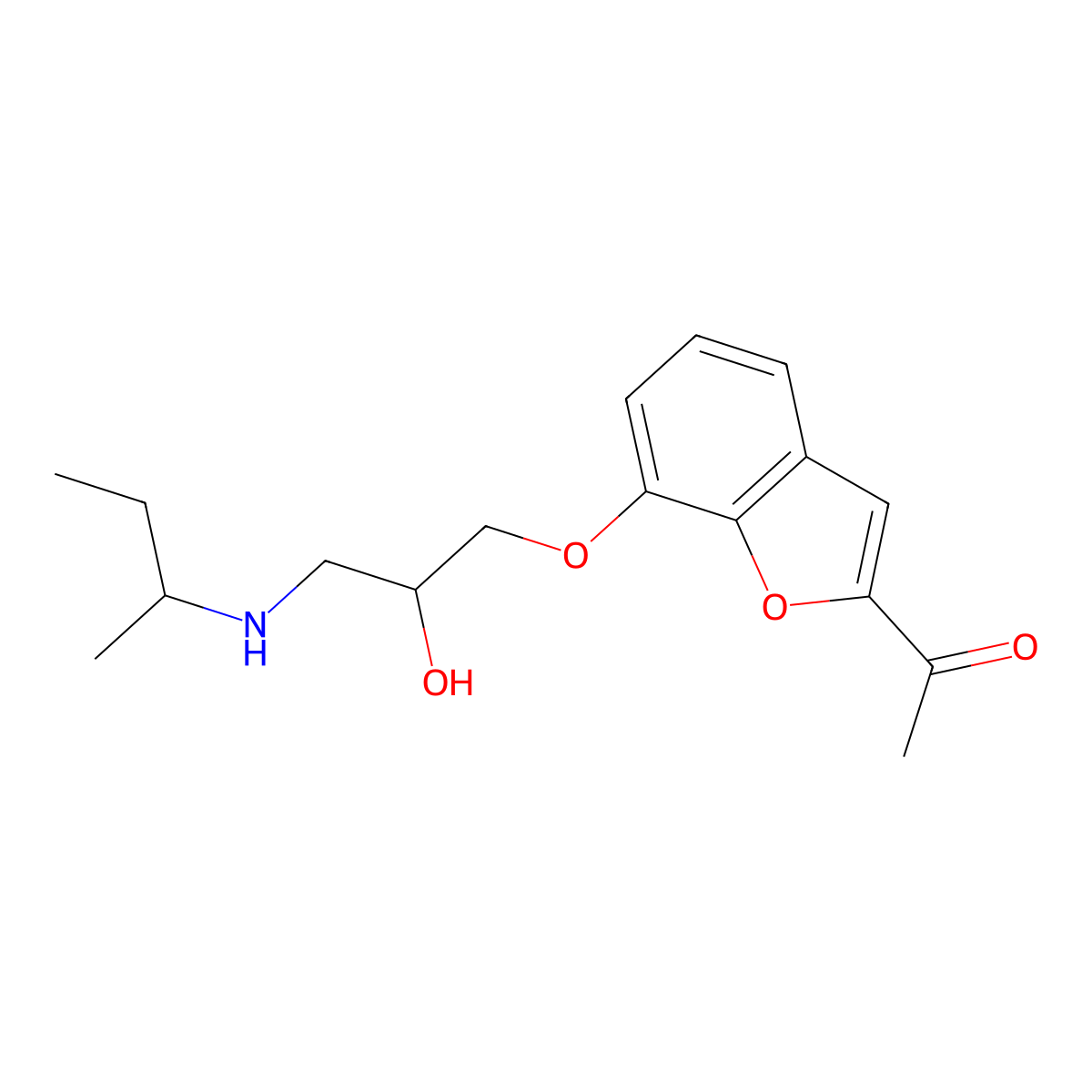 Ketone, 7-(3-(sec-butylamino)-2-hydroxypropoxy)-2-benzofuranyl methyl molecular structure, CAS 39543-94-7