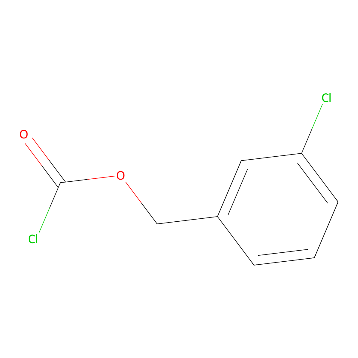 (3-Chlorophenyl)methyl chloroformate molecular structure, CAS 39545-30-7