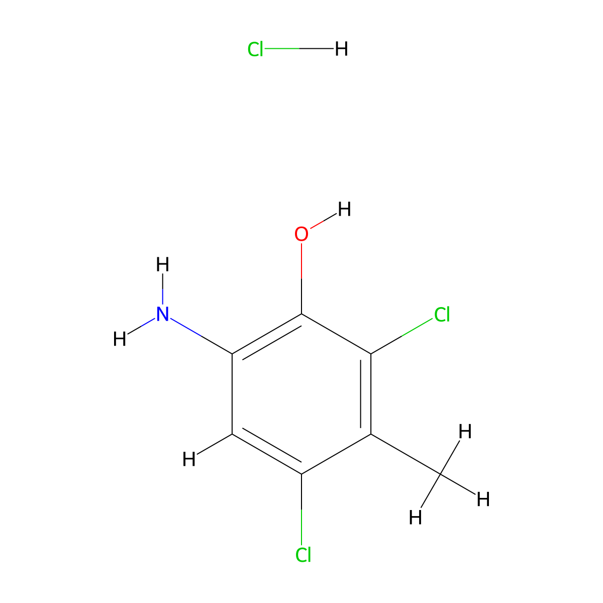 6-Amino-2,4-dichloro-m-cresol hydrochloride molecular structure, CAS 39549-31-0